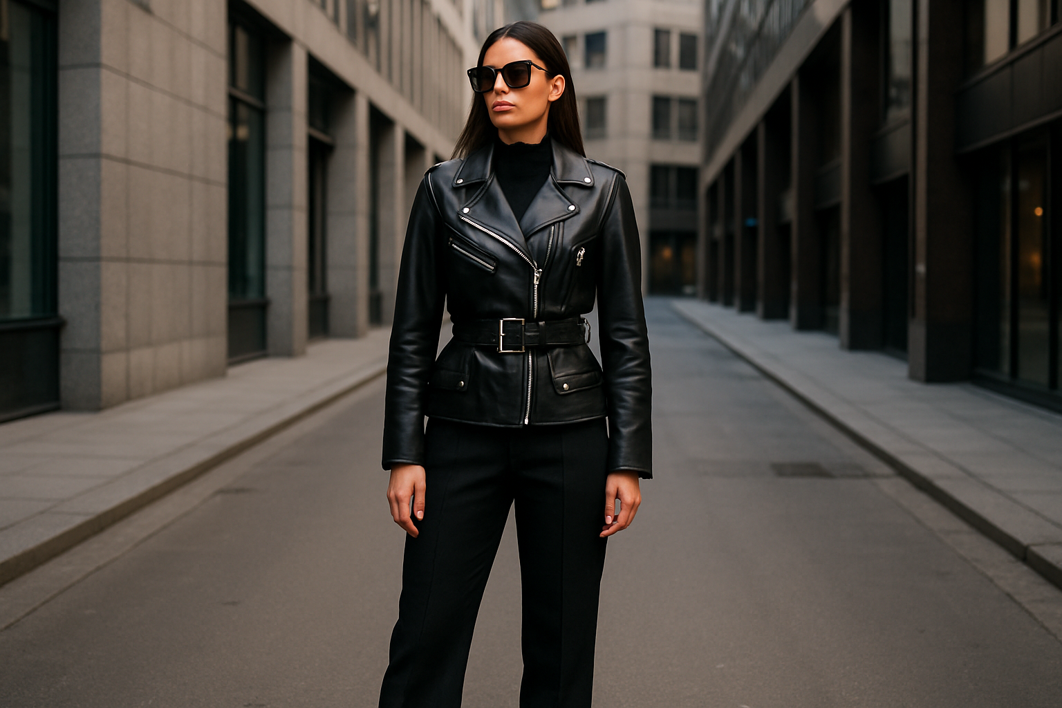The Belted Leather Jacket Trend for Women